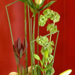 Flower arrangement in foam