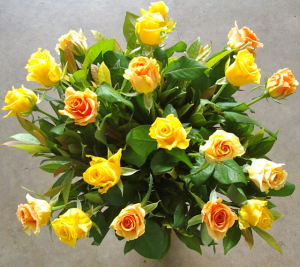 Bunch of roses with foliage for delivery in Nelson