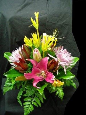 Mixed Flowers in a Box Arrangement