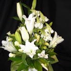All White flowers in a Box Arrangement