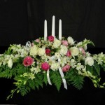 christening or bridal table flowers