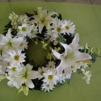 Wreath of flowers for Nelson / Richmond funeral