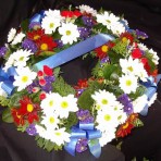 Wreath of flowers for ANZAC or funeral service in Nelson / Richmond