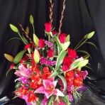 Roses and Lilies in a Box Arrangement